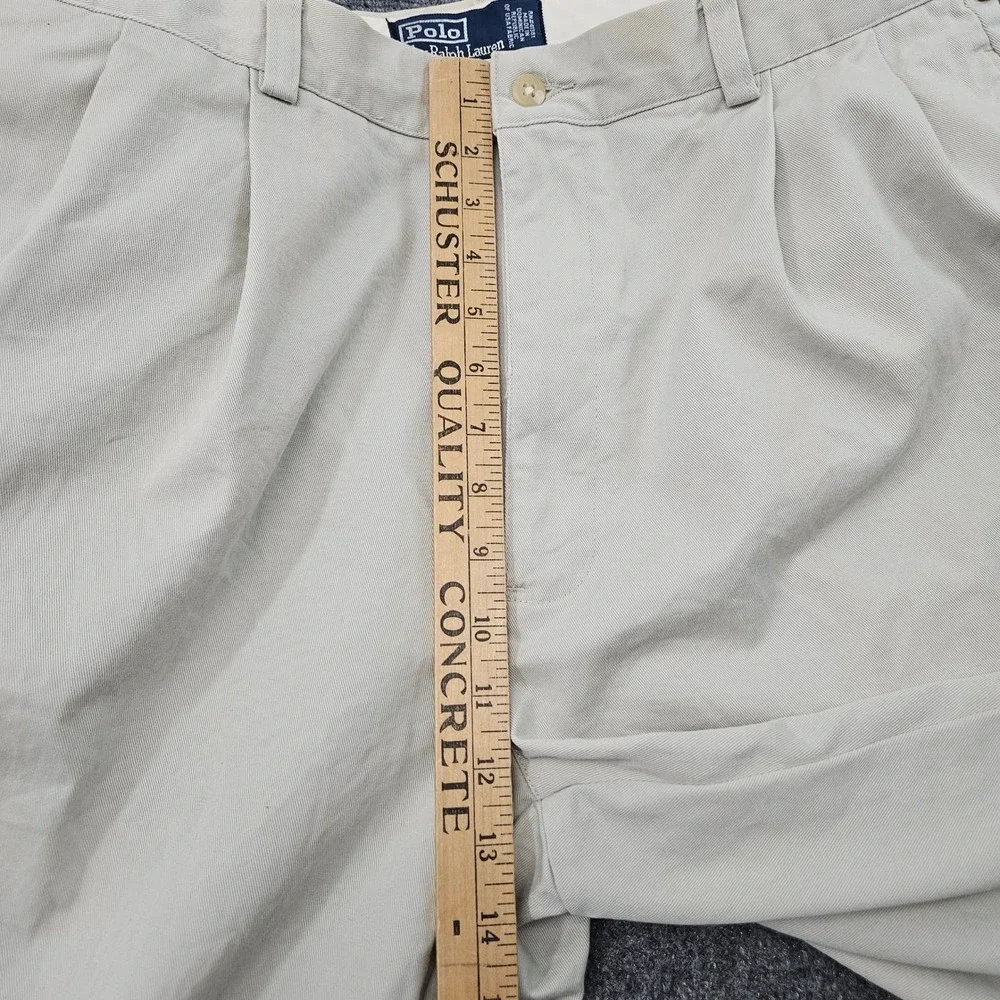 Polo Ralph Lauren Hammond Pants‎ Mens 36x30 Khaki Tan Pleated Grunge Prep